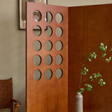 Brown Circular Wood Freestanding Room Divider Screen Image - 5