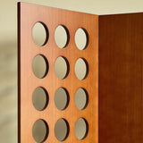 Brown Circular Wood Freestanding Room Divider Screen Image - 7