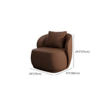 Brown Curved Faux Leather Biscuit Back Reception Sofa #size