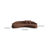 Brown Curved Faux Leather Biscuit Back Reception Sofa Image - 14