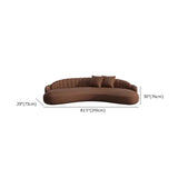 Brown Curved Faux Leather Biscuit Back Reception Sofa Image - 15