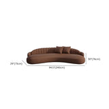 Brown Curved Faux Leather Biscuit Back Reception Sofa Image - 16