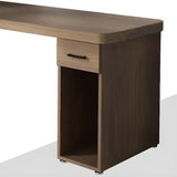 Brown Drawers Bookcase Side Shelf L-Shape Computer Desk Image - 12