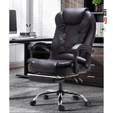 Brown Ergonomic Recliner Leather Swivel Office Chair Image - 4