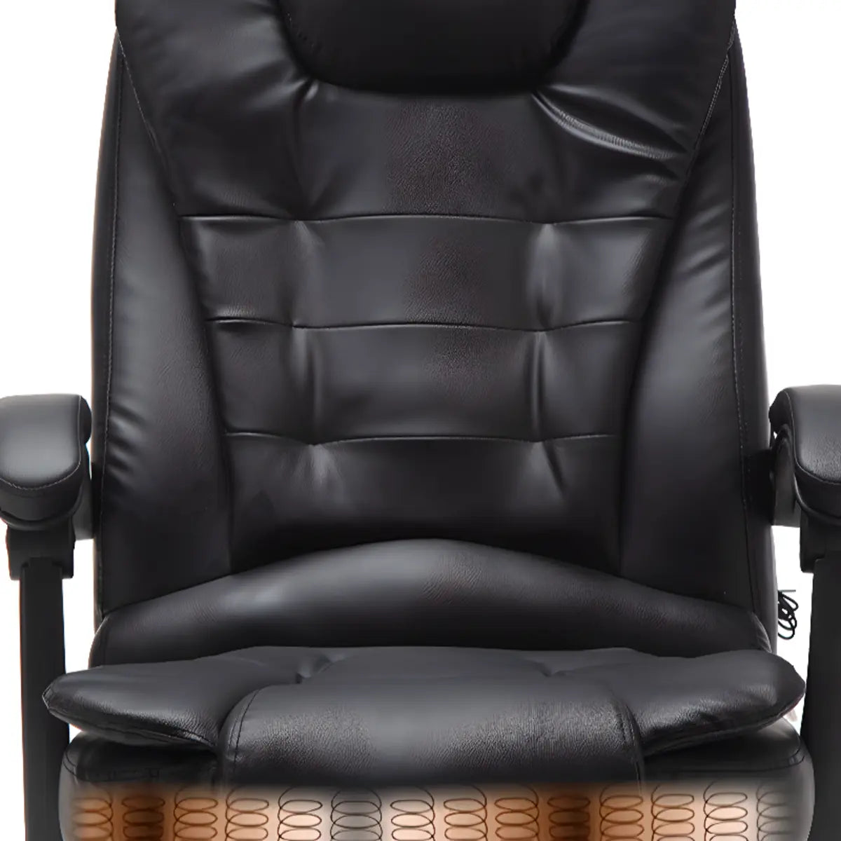 Brown Ergonomic Recliner Leather Swivel Office Chair Image - 7