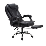 Brown Ergonomic Recliner Leather Swivel Office Chair Image - 8