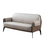 Brown Faux Leather Reception Sofa Set with Black Legs Image - 9