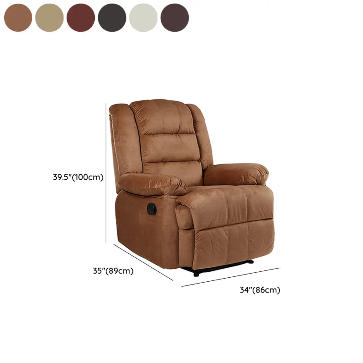 Brown Faux Leather Small Size Glider Recliner Chair 