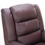 Brown Faux Leather Small Size Glider Recliner Chair Image - 2