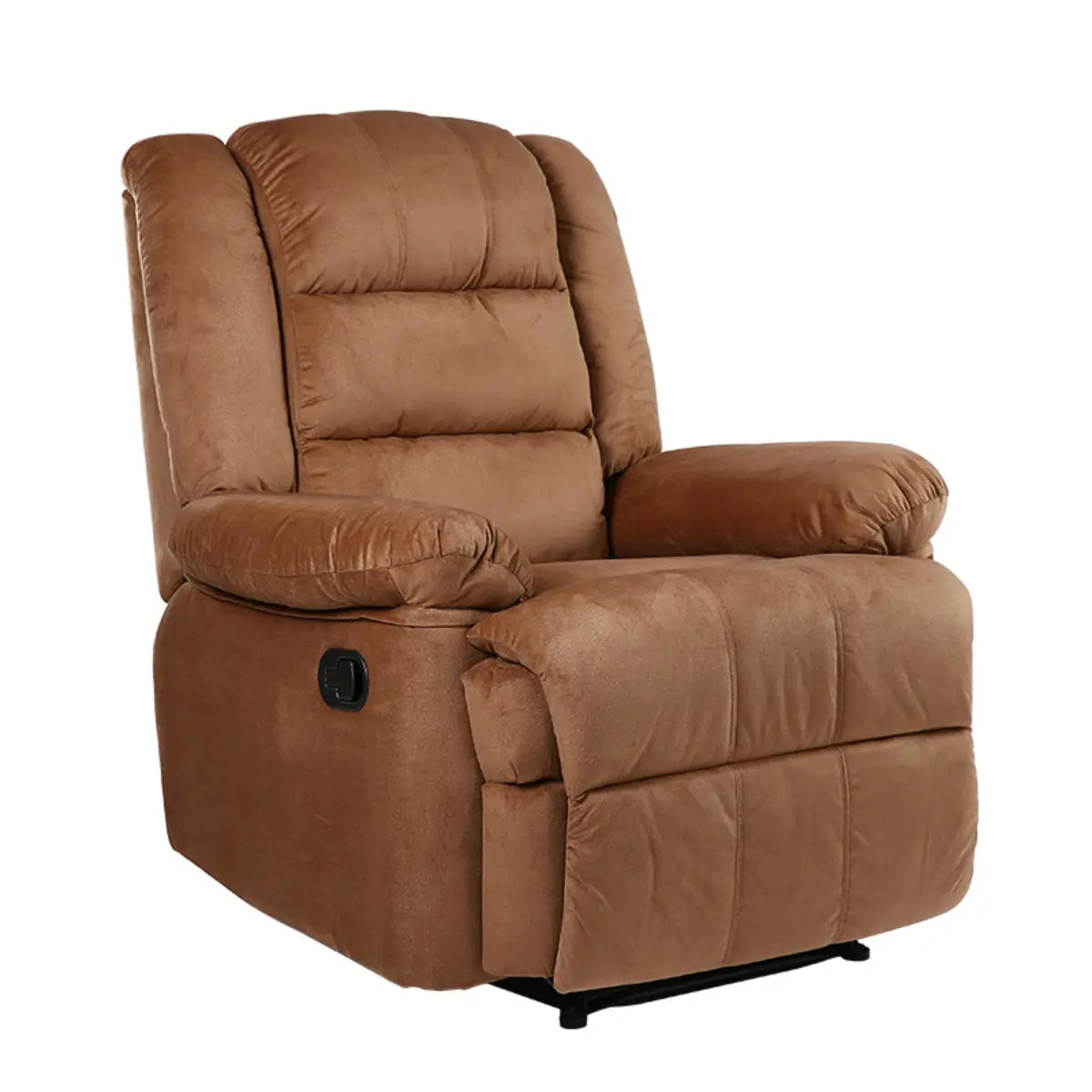 Brown Faux Leather Small Size Glider Recliner Chair Image - 5