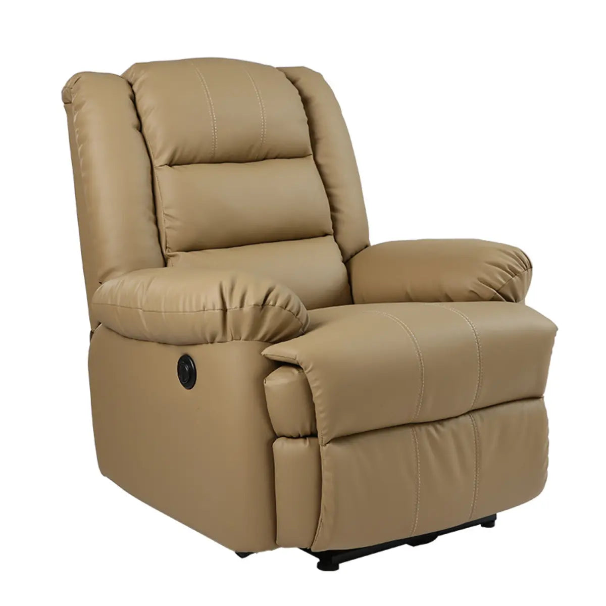 Brown Faux Leather Small Size Glider Recliner Chair Image - 6