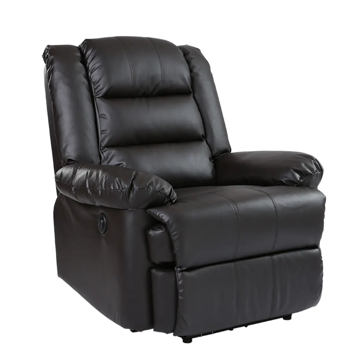 Brown Faux Leather Small Size Glider Recliner Chair Image - 8