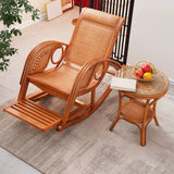 Brown Finish Wooden Rocking Chair with Track Arms Image - 1