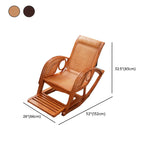 Brown Finish Wooden Rocking Chair with Track Arms #size