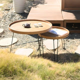 Brown Foldable Round UV Resistant Outdoor Coffee Table Image - 4