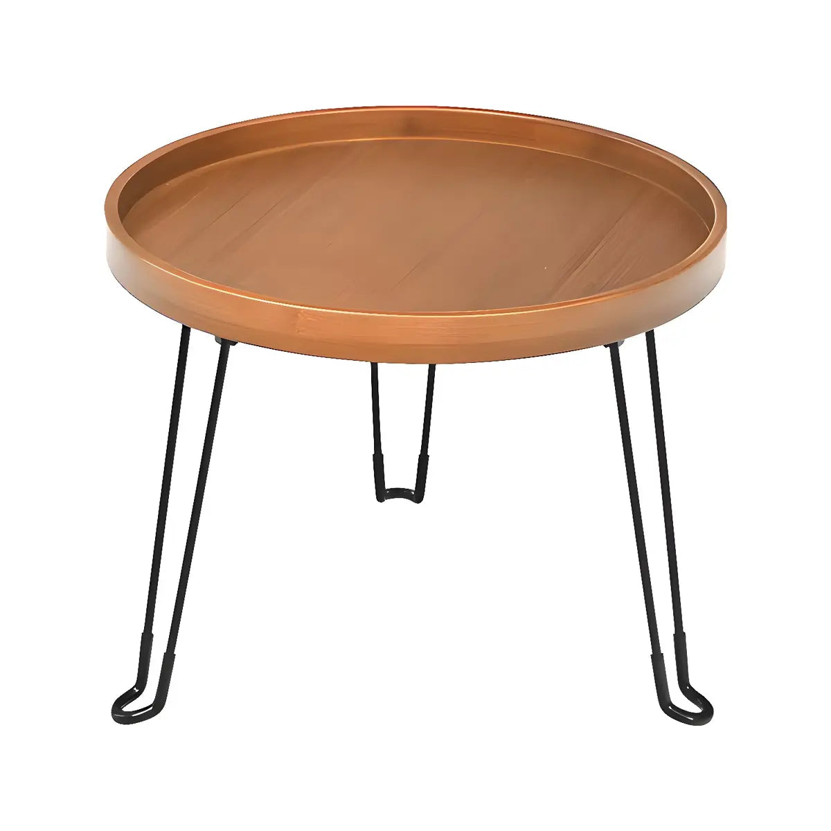 Brown Foldable Round UV Resistant Outdoor Coffee Table Image - 5