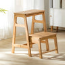 Brown Foldable Wooden Tall Solid Color Vanity Stool Image - 2