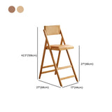 Brown Folding Leather Cushioned Seat Wooden Bar Stool Image - 22