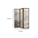 Brown Folding Wood Double Sided Print Scenic Room Divider Image - 23