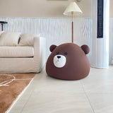 Brown Large Bear-Shaped Plush Removable Cover Bean Bag Image - 3