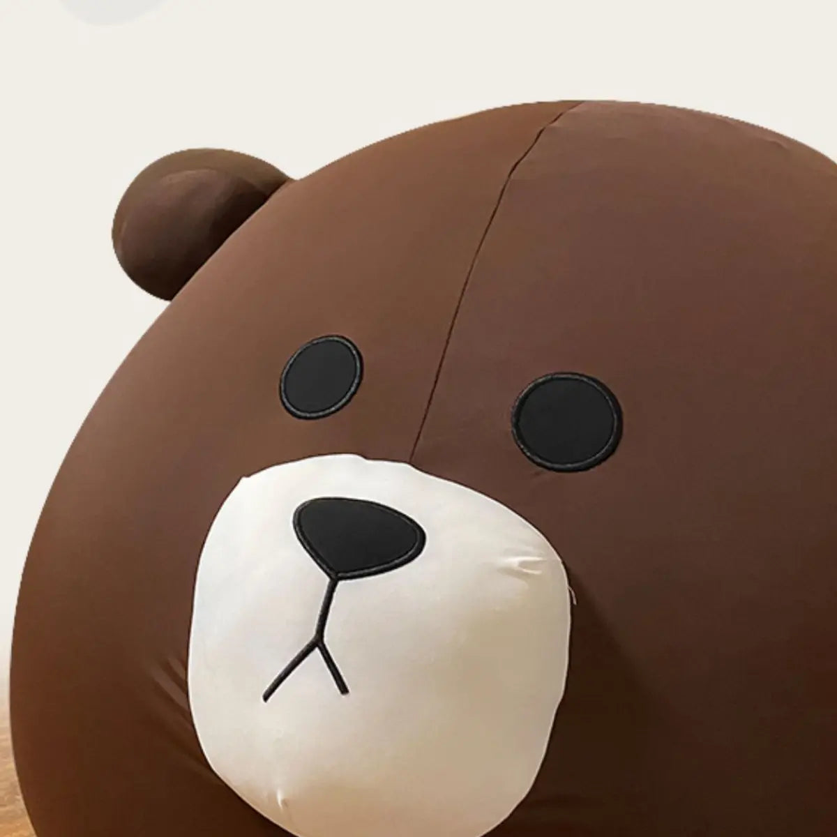 Brown Large Bear-Shaped Plush Removable Cover Bean Bag Image - 4