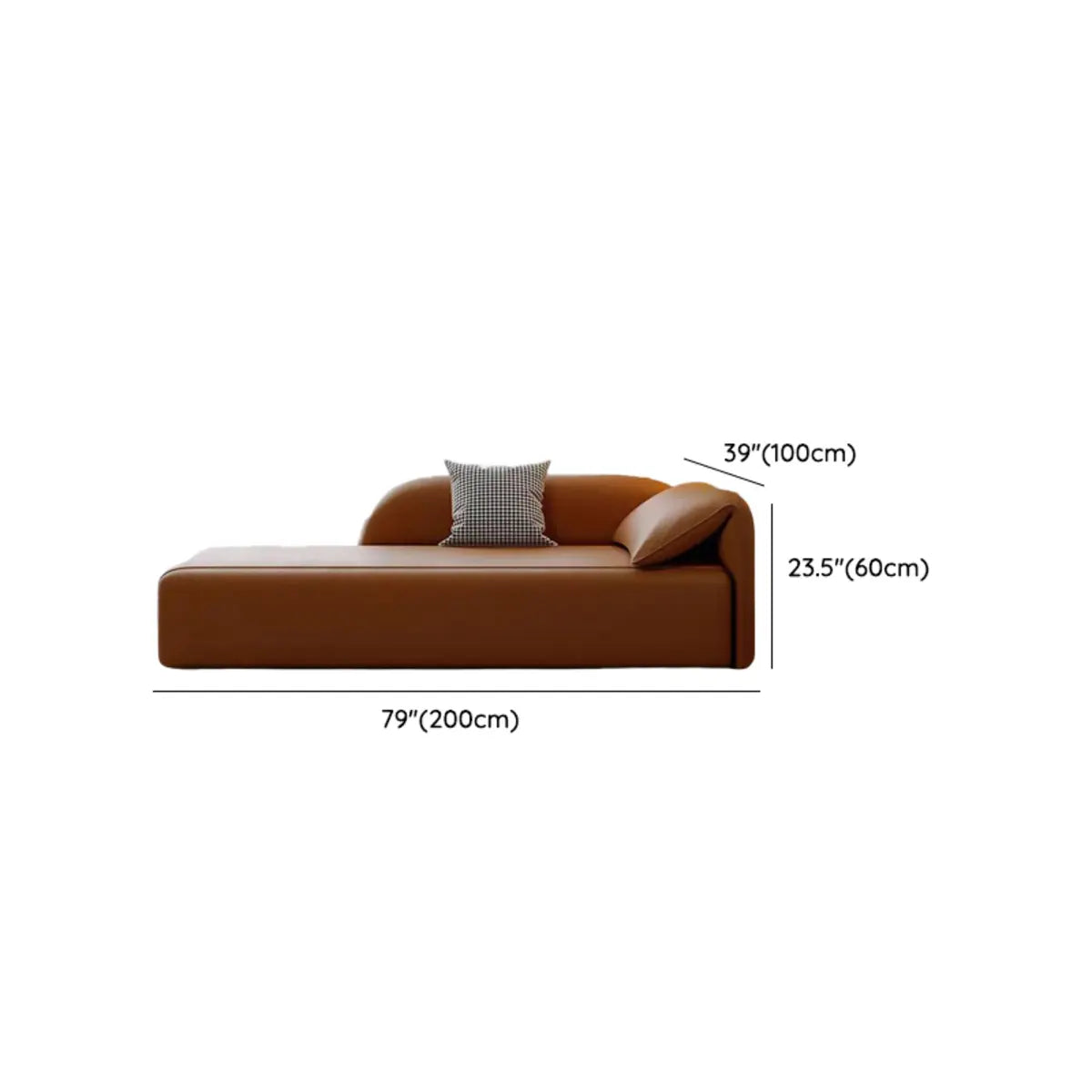 Brown Large Curved Leather Relaxing Right-Arm Chaise Image - 10