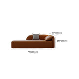 Brown Large Curved Leather Relaxing Right-Arm Chaise Image - 10