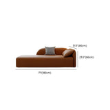 Brown Large Curved Leather Relaxing Right-Arm Chaise Image - 11