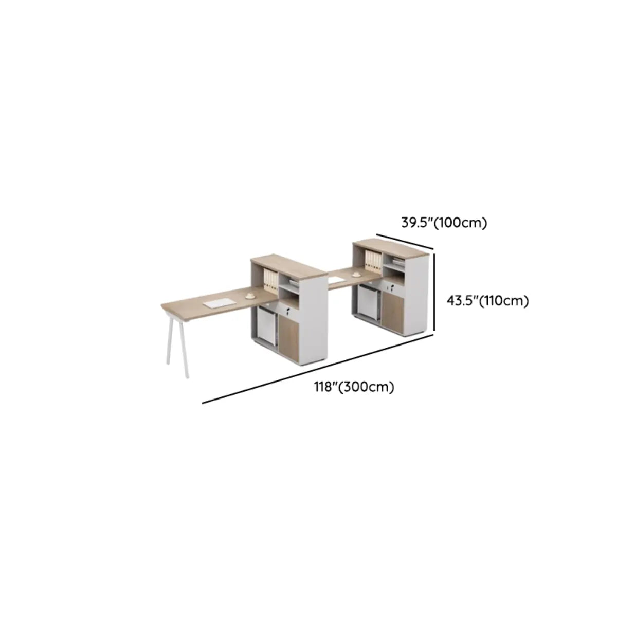 Brown Large Storage Single Pedestal Office Computer Desk Set Image - 16