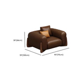 Brown Leather Dark Wood Frame Sofa for Living Room Image - 25