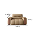 Brown Leather Lounge Reception Sofa Set with Arms #size