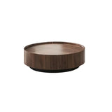 Brown Manufactured Wood Round Coffee Table with Drawers Image - 5