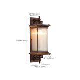 Brown Modern Box Glass Exterior LED Wall Sconces Image - 15