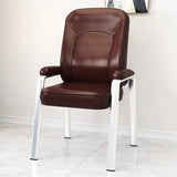 Brown Modern Comfort Steel Frame Leather Office Chair Image - 5