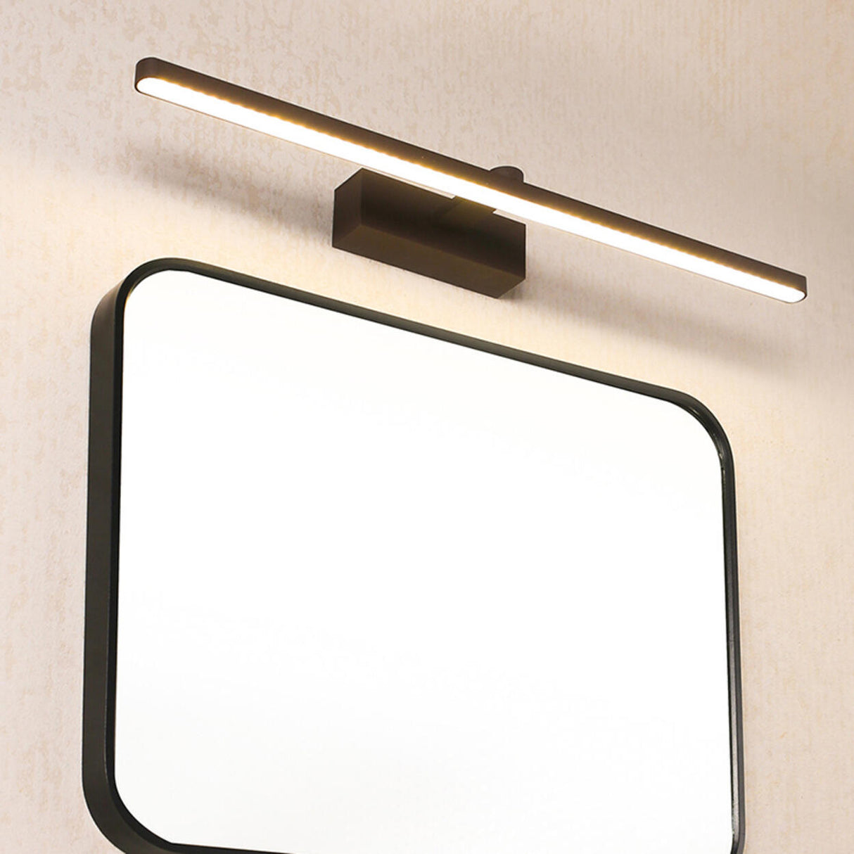 Brown Modern Geometric Metal Vanity Mirror Lights Image - 4