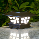 Brown Modern Square Metal Lantern Outdoor Table Lamp Image - 4