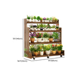 Brown Multi-Tier Wood Rolling Crate Large Plant Stand Image - 23