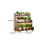 Brown Multi-Tier Wood Rolling Crate Large Plant Stand Image - 24