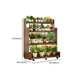 Brown Multi-Tier Wood Rolling Crate Large Plant Stand Image - 28