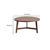 Brown Nested Round Wood Tray Top Cross Leg Coffee Table #size