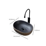 Brown Oval-Shaped Ceramic Bathroom Vessel Sinks Image - 13