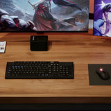 Brown Pine Medium Wood Rectangle Sledge Gaming Desk Image - 9