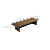 Brown Pine Sled Rectangle Long Conference Desk 8-Person Image - 11