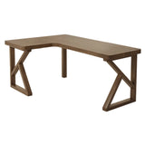 Brown Pine Wood Butcher Block L-Shaped Computer Desk Image - 24