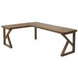 Brown Pine Wood Butcher Block L-Shaped Computer Desk Image - 25