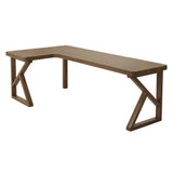 Brown Pine Wood Butcher Block L-Shaped Computer Desk Image - 28