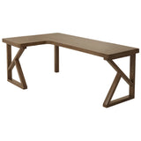 Brown Pine Wood Butcher Block L-Shaped Computer Desk Image - 31