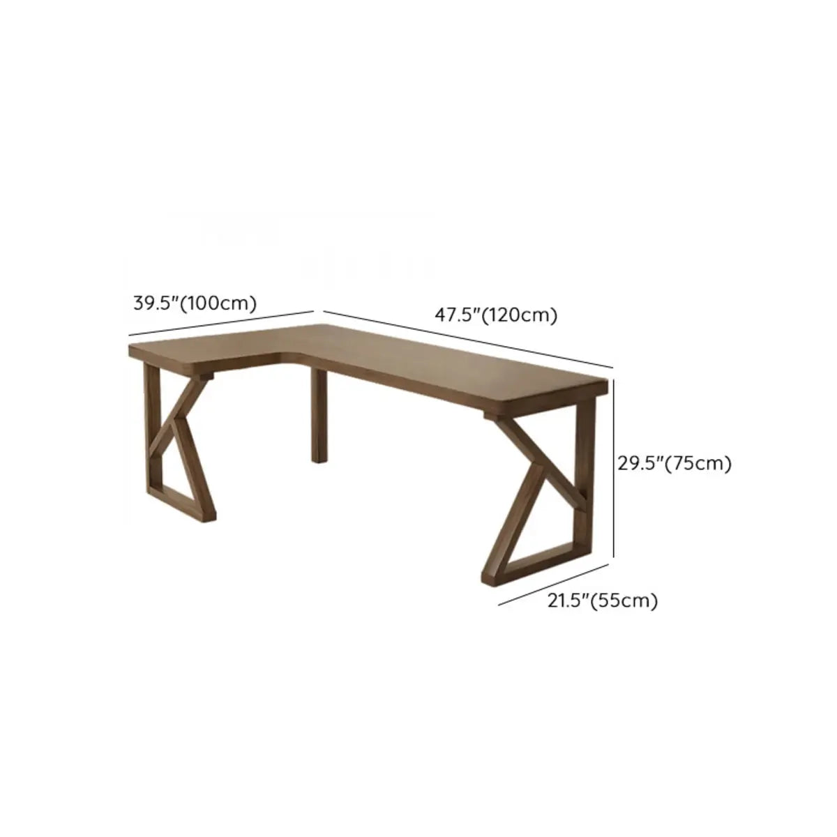 Brown Pine Wood Butcher Block L-Shaped Computer Desk Image - 45