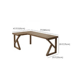 Brown Pine Wood Butcher Block L-Shaped Computer Desk Image - 53