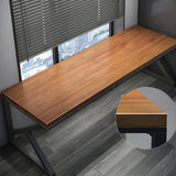 Brown Pine Wood Iron Sled Rectangular Gaming Desk Image - 2